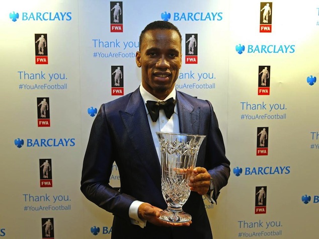 Drogba was presented by the F.W.A. with an achievement award